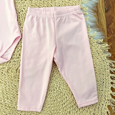 Conj. Body Manga Longa e Calça em Malha Térmica com Proteção UV50+- Rosa